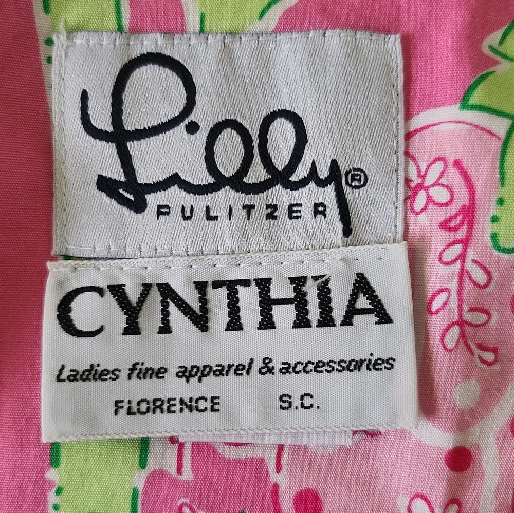 Lilly Pulitzer Reversible Pink Snail/ Green Palm&Pink Elifant Wrap Skirt… - Picture 6 of 12
